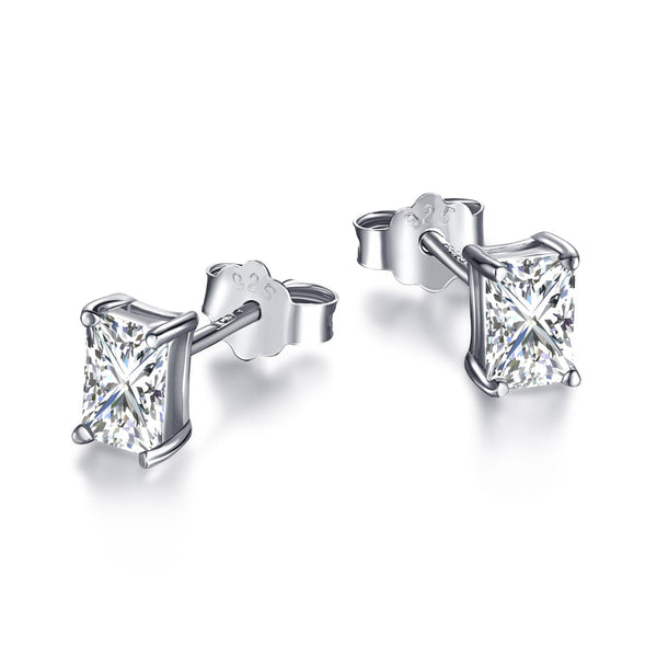 ˇTrend JewelryˇStilvolle Ohrstecker mit glänzendem, rechteckigem Mittelstein