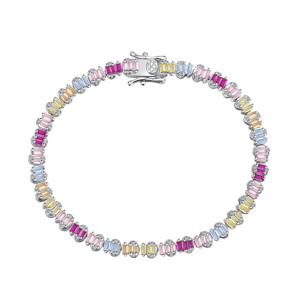ˇTrend JewelryˇZartes buntes Partyarmband im Smaragdschliff