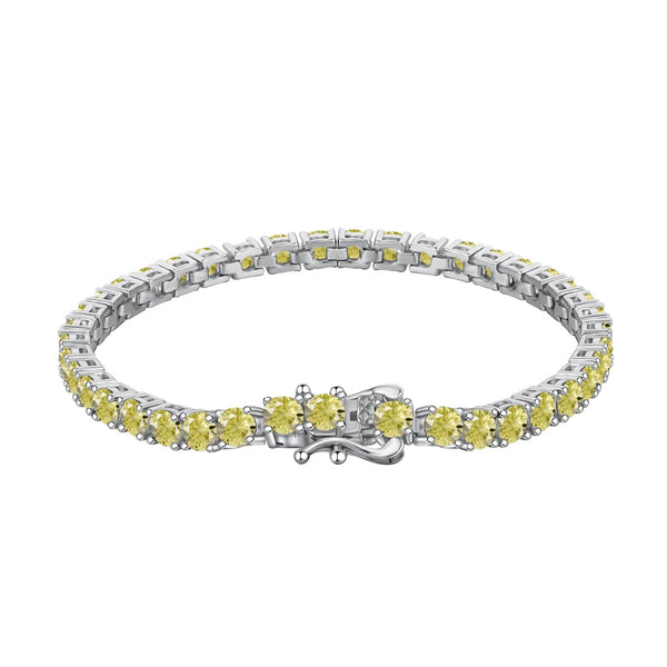 ˇTrend JewelryˇVerziertes, schillerndes Tennisarmband mit Rundschliff