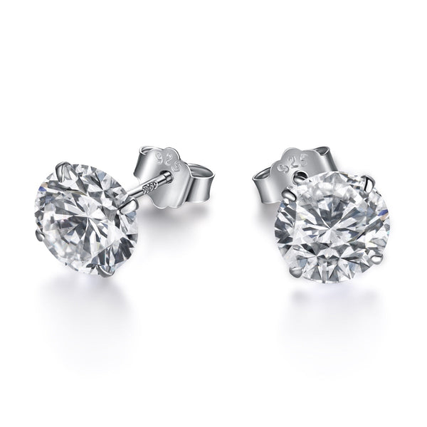 ˇTrend JewelryˇStilvolle Ohrstecker mit glänzendem, rundem Mittelstein