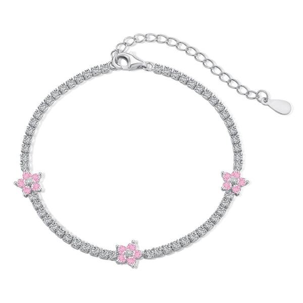 ˇTrend JewelryˇFunkelndes Tennisarmband in Blumenform