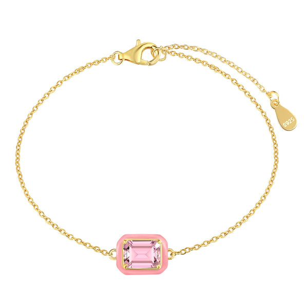 ˇTrend Jewelryˇ2,0 Karat funkelndes buntes Smaragdschliff-Armband für den Alltag