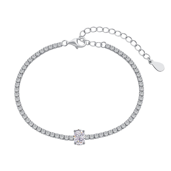 ˇTrend Jewelryˇ0,75 Karat exquisites Armband im Ovalschliff für den Alltag