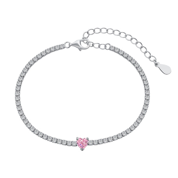 ˇTrend Jewelryˇ0,5 Karat Elegantes romantisches Herzform-Liebhaberarmband