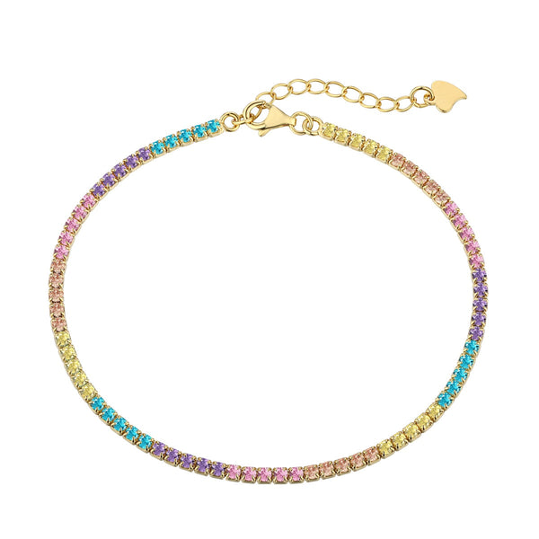 ˇTrend JewelryˇSchillerndes buntes Armband im Rundschliff für jeden Tag