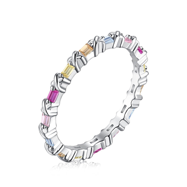 ˇTrend JewelryˇCharmanter bunter Alltagsring im Rundschliff