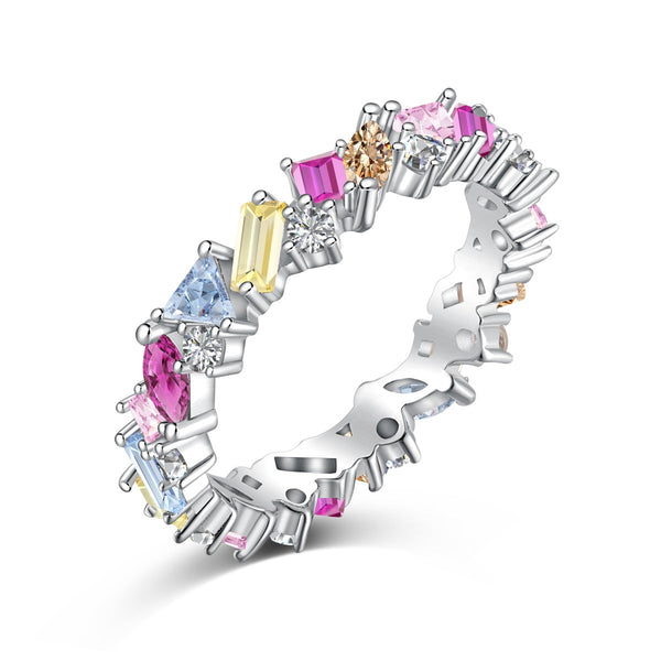 ˇTrend JewelryˇSchillernder polychromatischer Multi-Cut-Tagesring