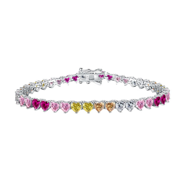 ˇTrend JewelryˇLuxuriöses buntes romantisches Herzform-Liebhaberarmband