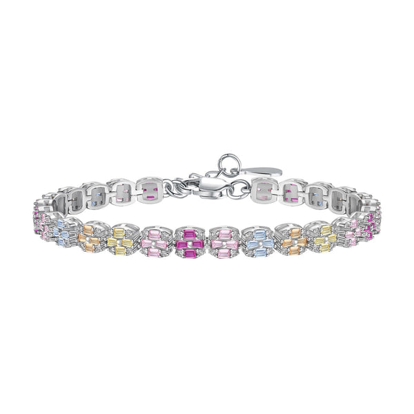 ˇTrendschmuckˇZartes, farbenfrohes Armband im Smaragdschliff für den Alltag