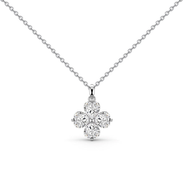 ˇTrend JewelryˇHerzförmige vierblättrige Kleeblatt-Perlenkette