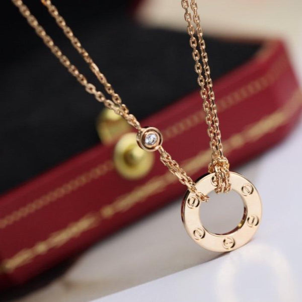 ˇTrend JewelryˇLOVE HALSKETTE VERSTELLBAR ROSÉGOLD 2 DIAMANT 