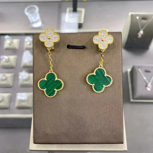 ˇTrend JewelryˇCLOVER 2 MOTIFS DIAMOND EARRINGS (MEHRFACHAUSWAHL)