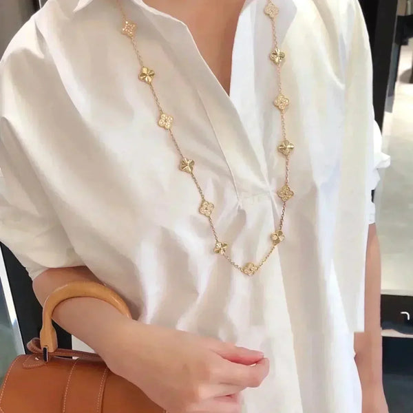 ˇトレンドジュエリーˇクローバー 20モチーフ レーザーダイヤモンドネックレス