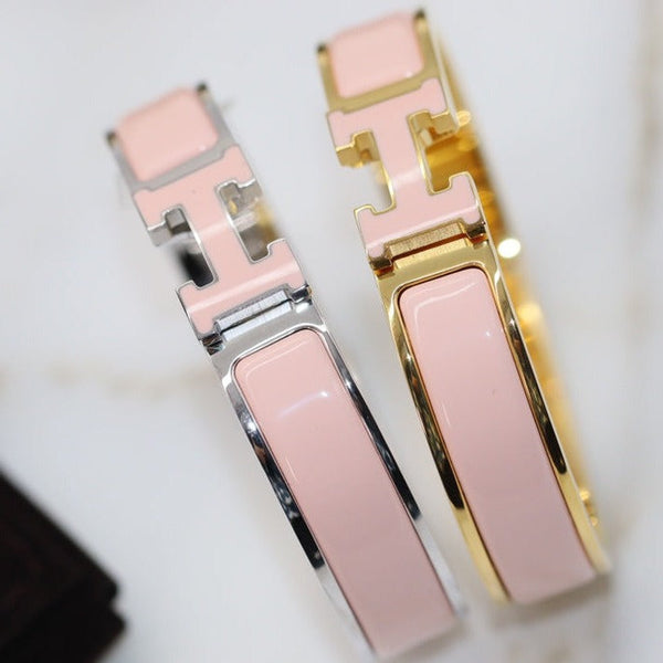 トレンドジュエリー Hブレスレット 12mm ピンク
