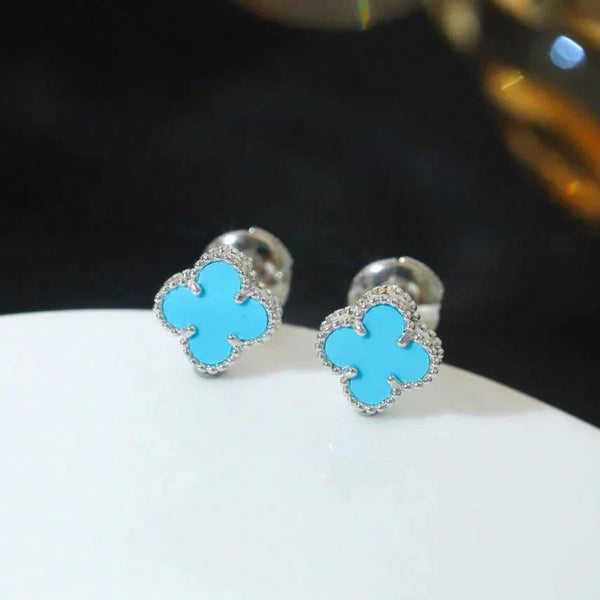 ˇTrend JewelryˇCLOVER MINI 9,5MM ONYX OHRSTECKER SILBER