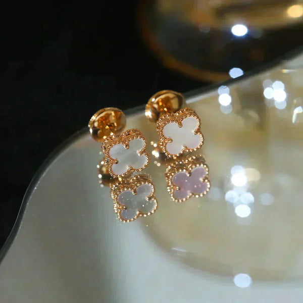 ˇTrend JewelryˇCLOVER MINI 9,5MM WEISSE MOP-OHRRINGE