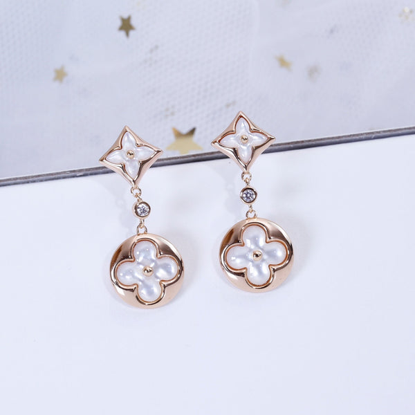 ˇTrend JewelryˇStern- und Sonnen-Ohrringe aus Roségold mit Mops-Anhänger