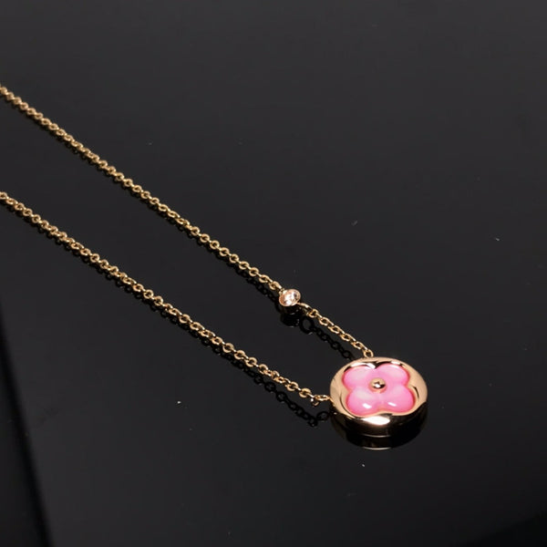 ˇTrend JewelryˇCOLOR BLOSSOM PINK MOP SUN GOLD HALSKETTE