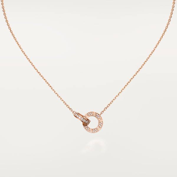 ˇTrend JewelryˇLOVE 7,6 MM HALSKETTE ROSÉGOLD UND SILBER VOLL DIAMANT