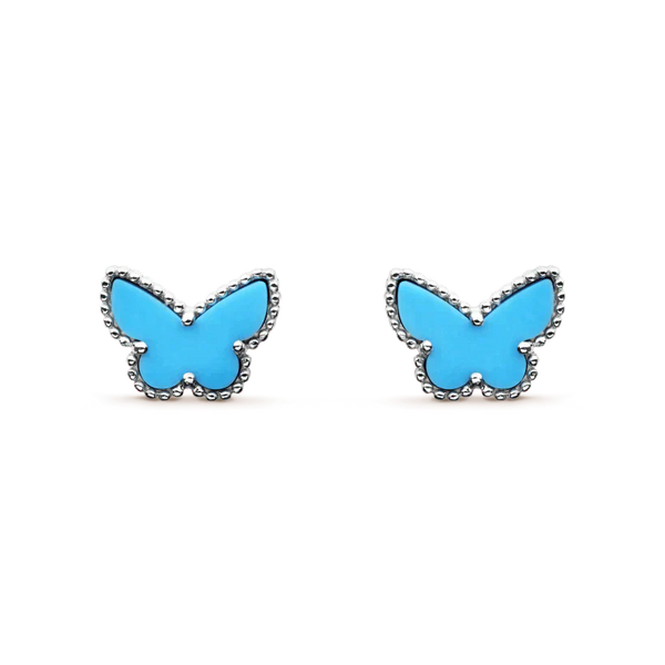 ˇTrendschmuckˇSCHMETTERLING TÜRKIS OHRRINGE SILBER