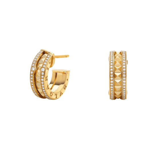 ˇTrend JewelryˇZERO 1 ROCK GOLD OHRRINGE MIT SPIRALE UND DIAMANTEN