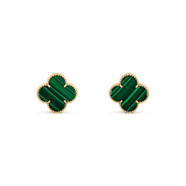 ˇTrend JewelryˇCLOVER MINI 9,5MM MALACHIT OHRRINGE