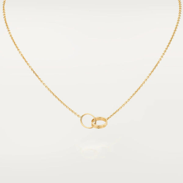 ˇTrendschmuckˇLIEBE HALSKETTE DOPPELRING GOLD