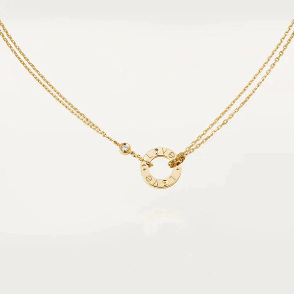 ˇTrend JewelryˇLIEBESHALSKETTE 16MM 2 DIAMANTEN