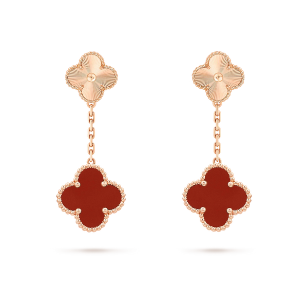 ˇTrend JewelryˇCLOVER 2 MOTIV LASER CARNELIAN OHRRINGE