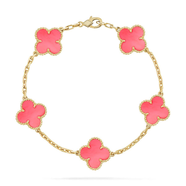 トレンドジュエリー クローバー 5 ピンク モップ ブレスレット