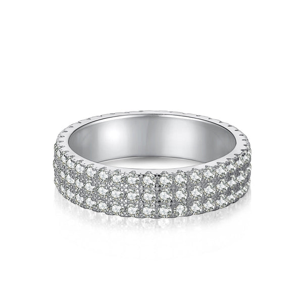 ˇTrend JewelryˇZierlicher Tennisring mit Rundschliff