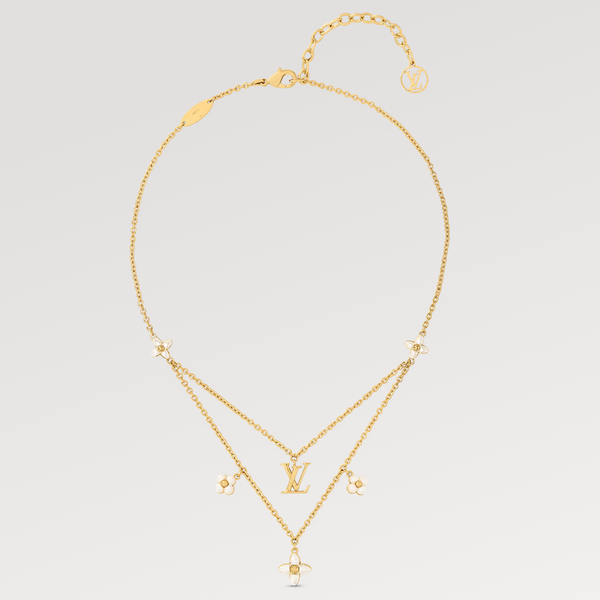 ˇTrend JewelryˇFLOWERGRAM GOLD MOP DOPPELREIHIGE HALSKETTE