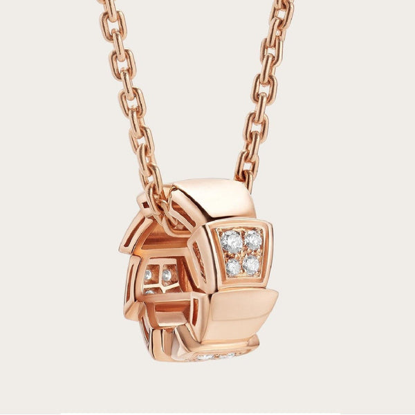 ˇTrend JewelryˇSERPENTI ANHÄNGER DIAMANT ROTGOLD HALSKETTE