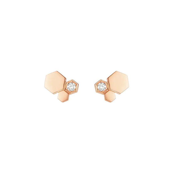 ˇTrendschmuckˇBEE LOVE ROSA GOLD DIAMANT OHRRINGE