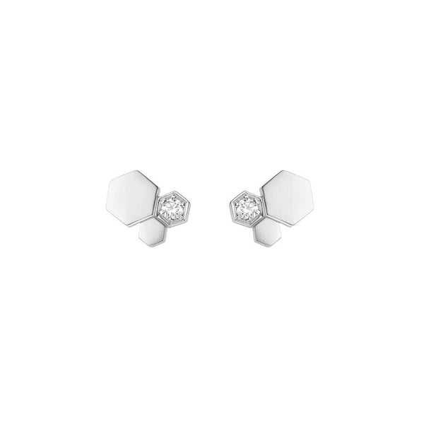 ˇTrendschmuckˇBEE LOVE SILBERNE DIAMANT-OHRRINGE