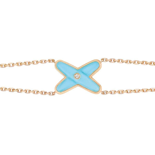 ˇTrend JewelryˇJEUX ARMBAND TÜRKIS ROTGOLD 1 DIAMANT