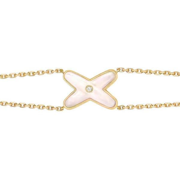 ˇTrend JewelryˇJEUX ARMBAND WEISSES MOP GOLD 1 DIAMANT
