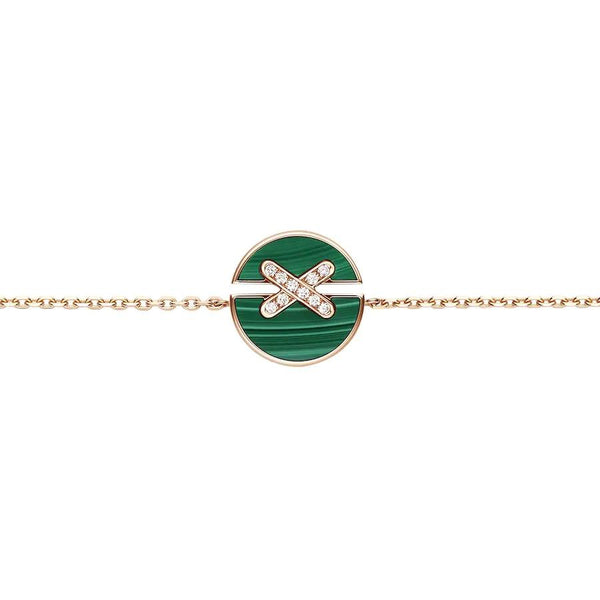ˇTrend JewelryˇJEUX DE BRACELET MALACHITE PINK GOLD DIAMANTEN