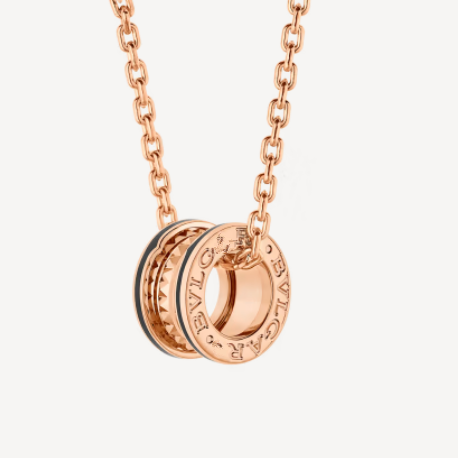ˇTrend JewelryˇZERO 1 ROCK ANHÄNGER ROSA GOLD SCHWARZ HALSKETTE