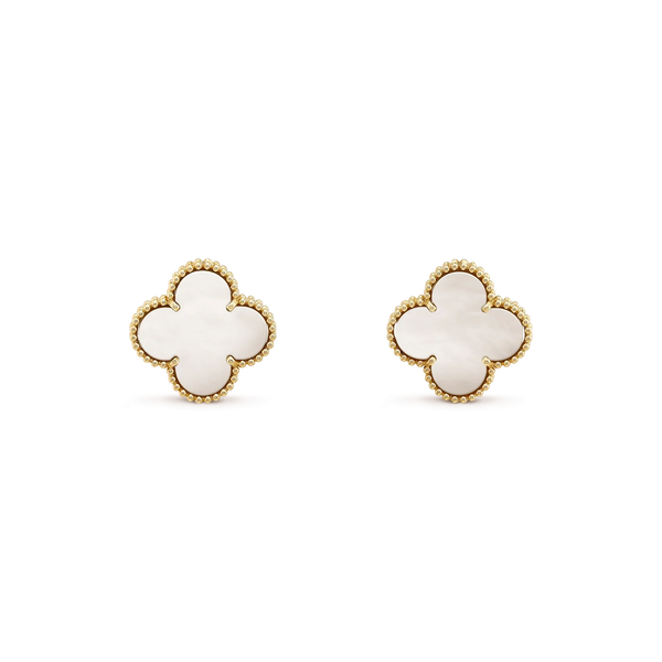 ˇTrend JewelryˇCLOVER MEDIUM 1 MOTIFS WHITE MOP OHRSTECKER