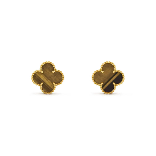 ˇTrend JewelryˇCLOVER MEDIUM 1 MOTIFS TIGER EYE OHRRINGE